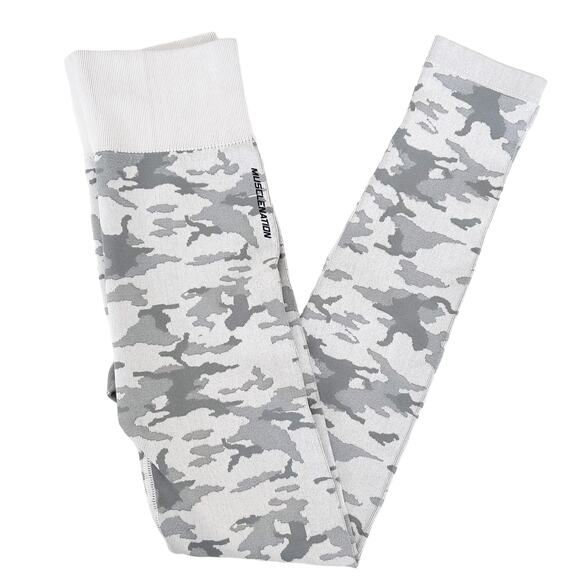 Muscle Nation Gray Camo Seamless Leggings Sz S - Picture 5 of 5